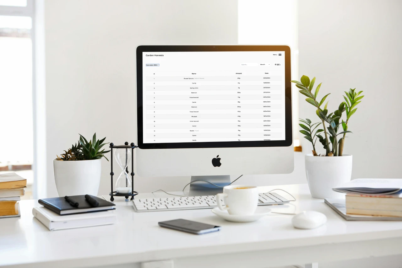 Garden Harvests web design example