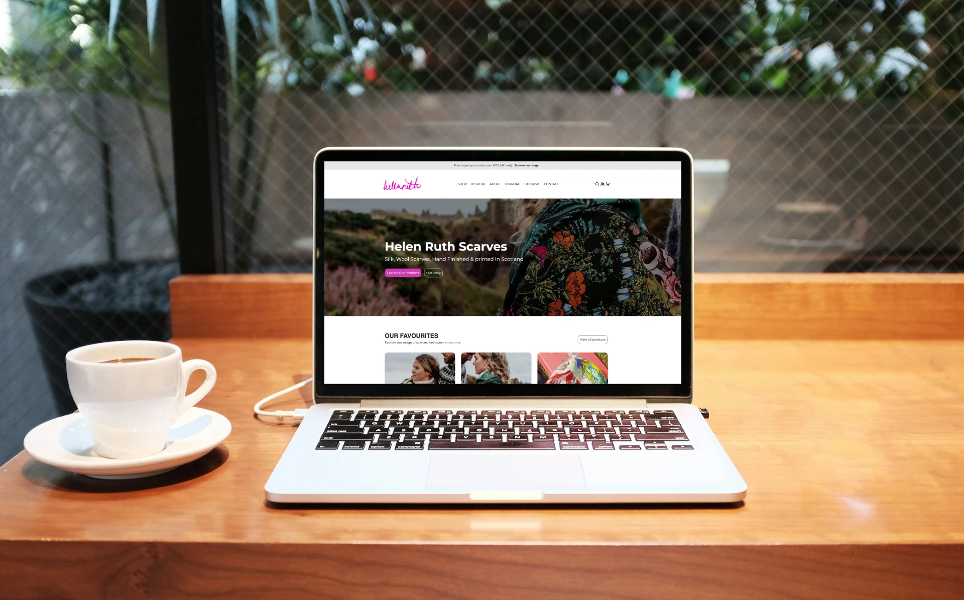 Helen Ruth Scarves ecommerce website design example